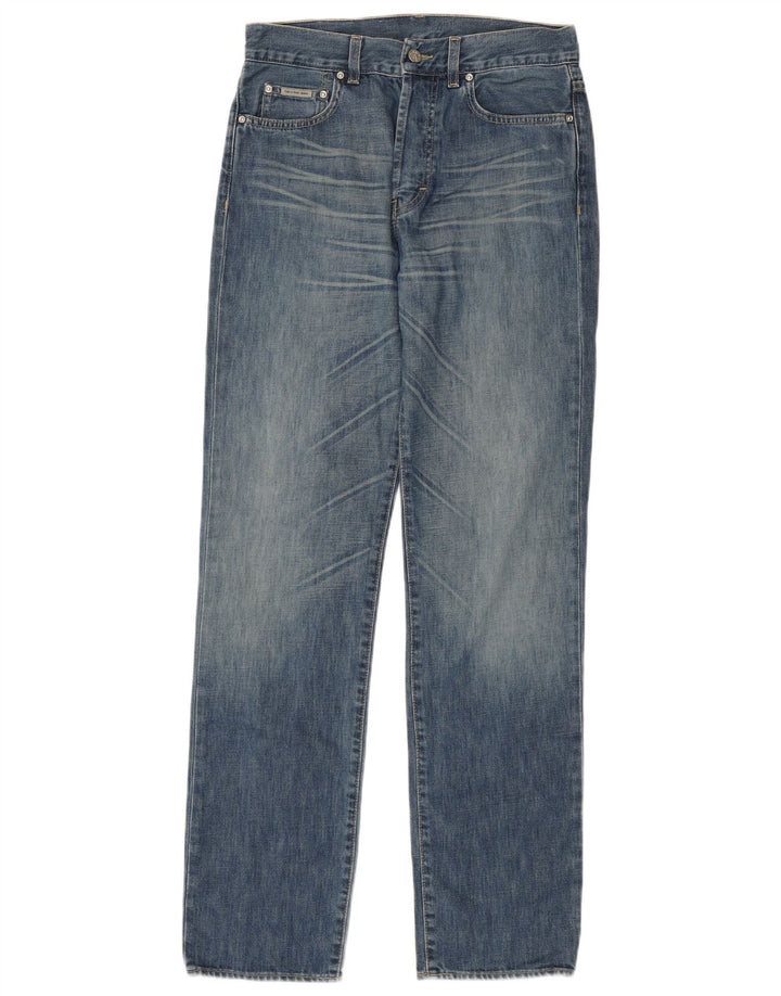 Jeans dritti da uomo Calvin Klein W30 L34 cotone blu