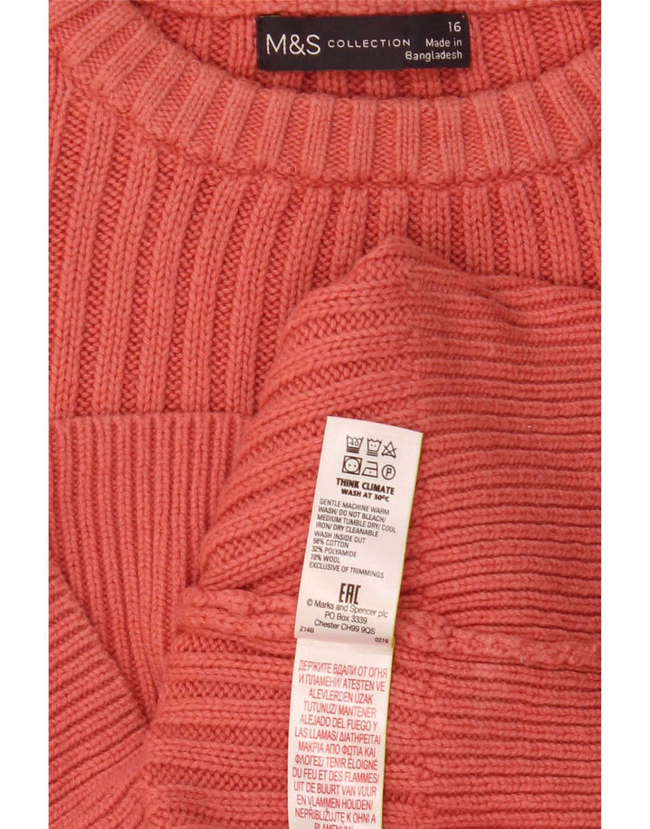 Maglione maglione girocollo da donna Marks & Spencer UK 16 grande rosa