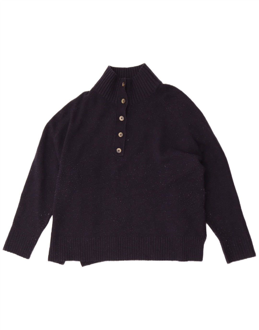 Maglione Zara da donna oversize con collo a bottoni UK 16 grande blu navy