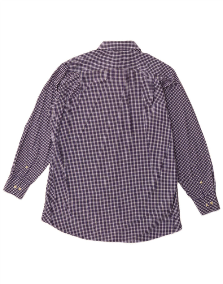 TOMMY HILFIGER Camicia a quadri da uomo taglia 15 1/2 cotone medio blu navy