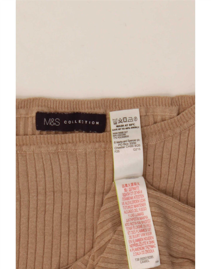 Marks & Spencer Top corto da donna manica 3/4 UK 12 Viscosa beige medio