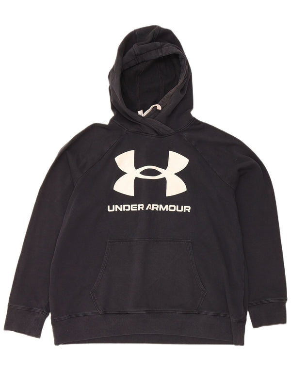 Felpa con cappuccio grafica da donna Under Armour UK 16 Large in cotone blu navy