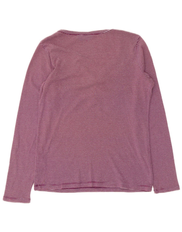 Top da donna a maniche lunghe Esprit UK 14 grande cotone gessato viola