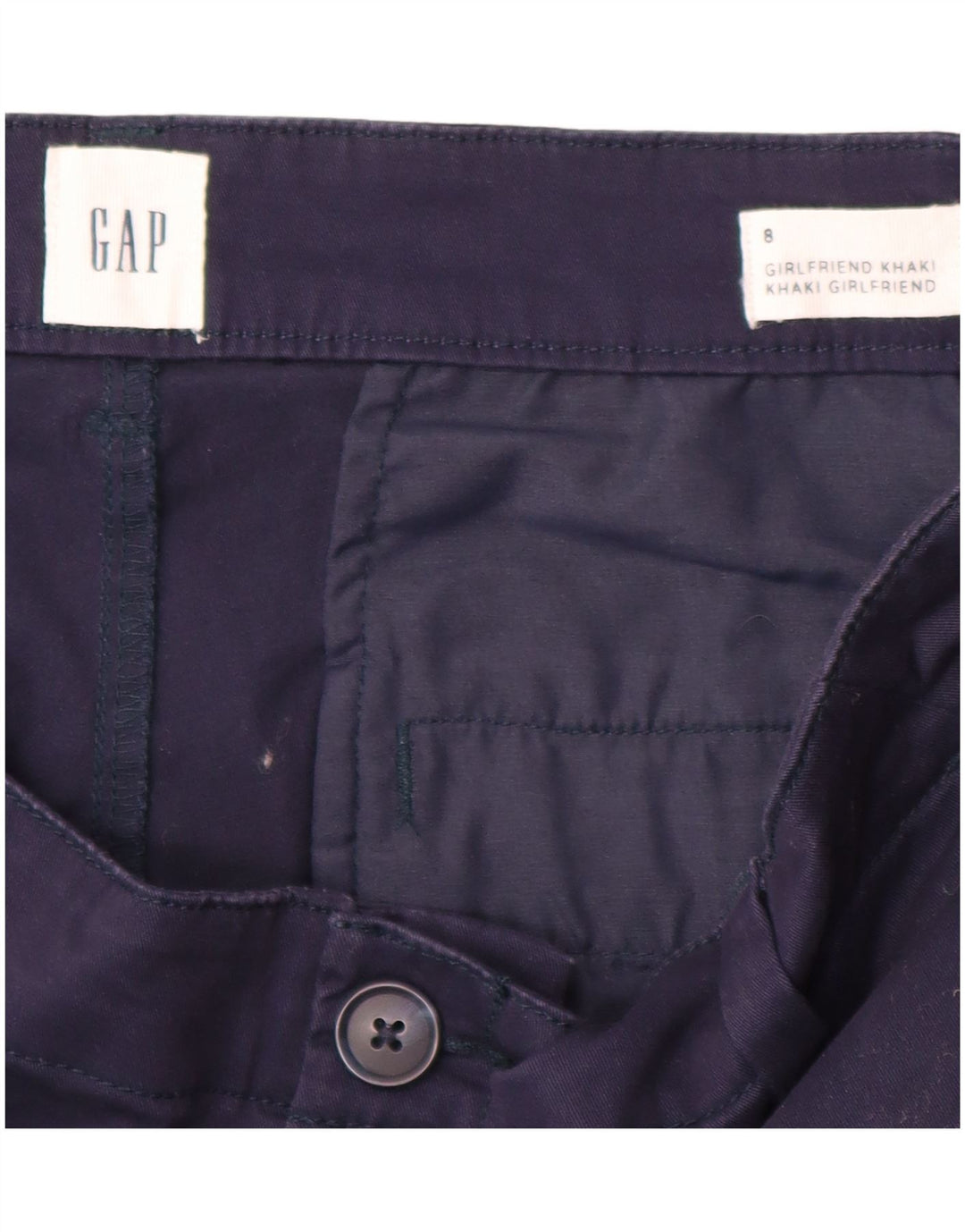Pantaloni chino GAP da donna Girlfriend US 8 medi W32 L28 Blu navy