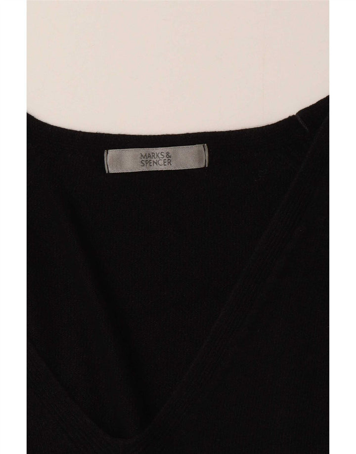 Maglione maglione con scollo a V da donna Marks & Spencer UK 12 medio nero