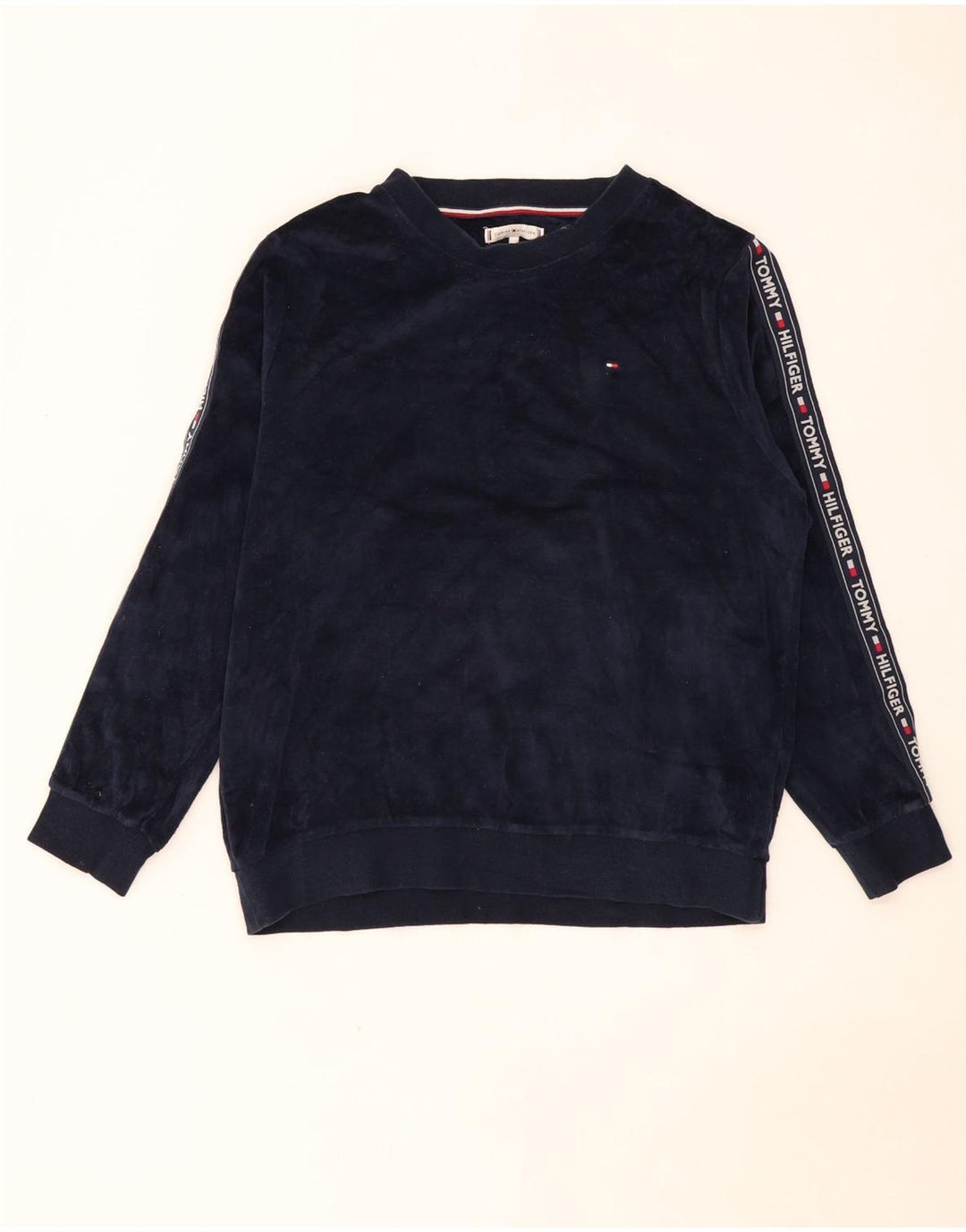 Tommy Hilfiger Uomo Felpa grafica Maglione Medium Blu Navy Colourblock