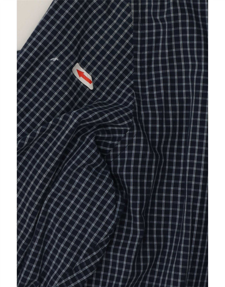 Camicia Lacoste da uomo slim fit taglia 45 2XL cotone a quadri blu navy