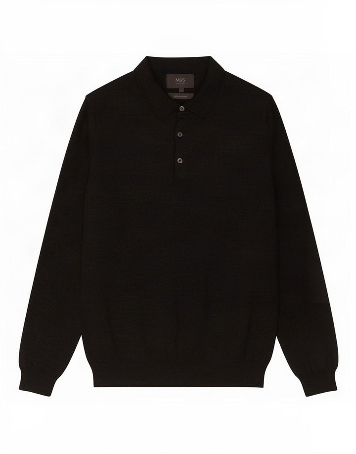 Maglione da uomo Marks & Spencer con collo alto, grande, in acrilico grigio