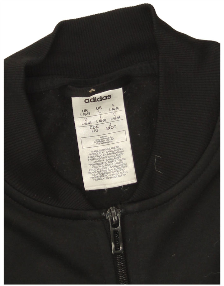 Giacca da tuta da donna Adidas UK 16/18 Large Nero Poliestere