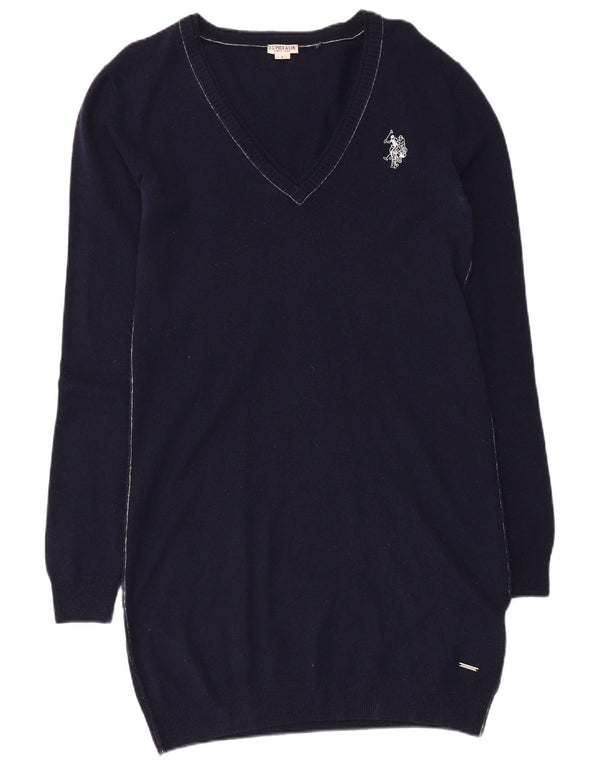 Polo Assn. degli Stati Uniti Abito maglione da donna UK 14 Large in lana blu navy