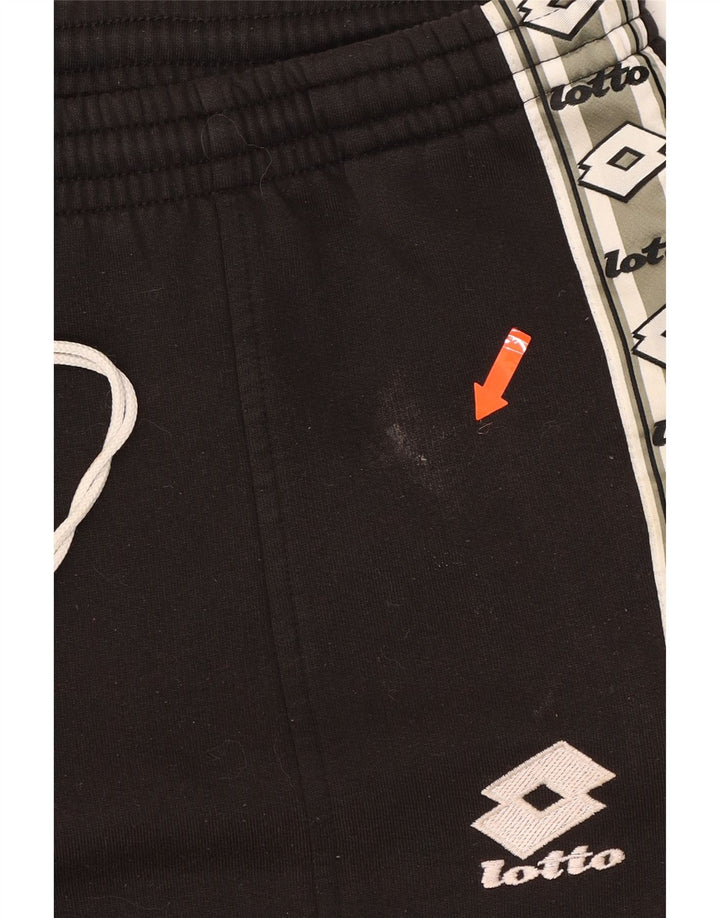 LOTTO Mens Graphic Tracksuit Trousers Medium  Black Colourblock Polyester Vintage Lotto and Second-Hand Lotto from Messina Hembry 