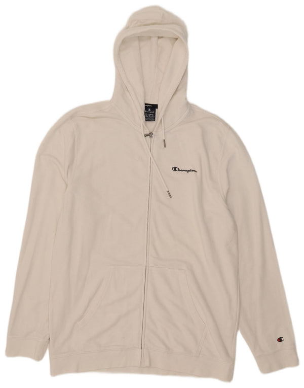 Maglione con cappuccio e zip da uomo Champion 2XL cotone bianco