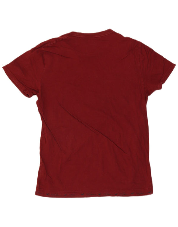 T-shirt grafica da uomo Hollister Top Large in cotone bordeaux