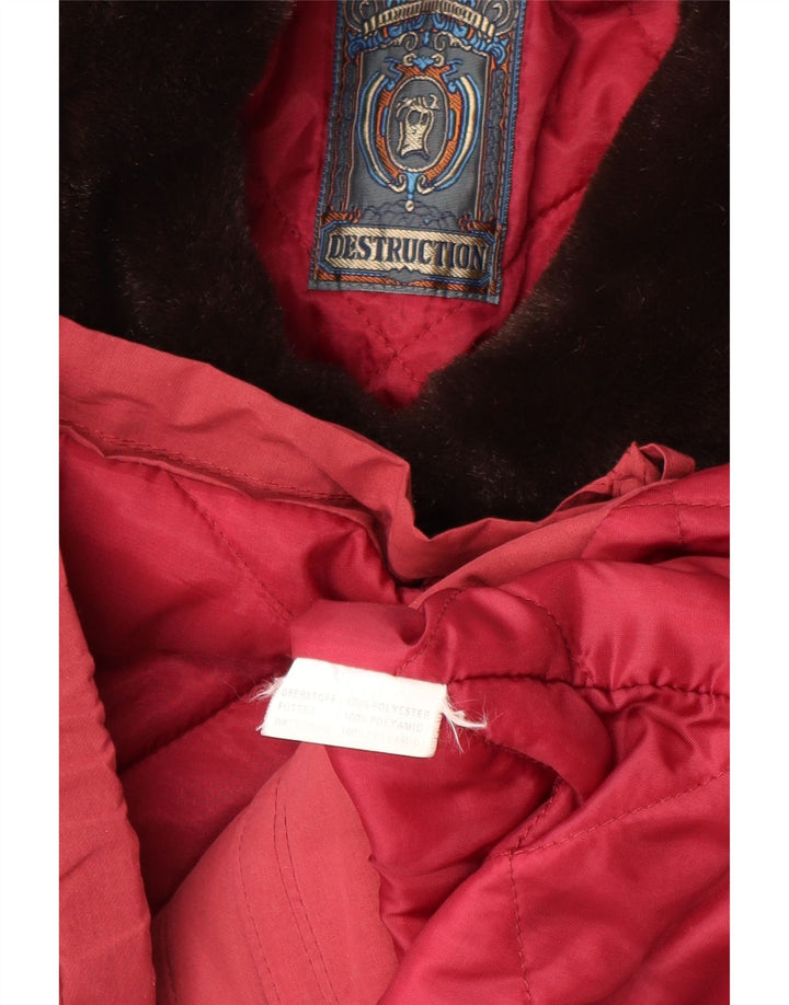 Giacca a vento vintage da donna UK 18 XL poliestere rosso