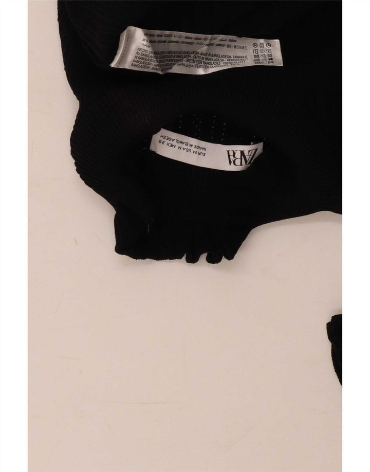 Top Zara da donna a maniche lunghe UK 12 viscosa nera media