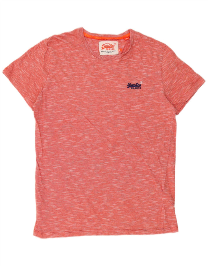 T-shirt da uomo SUPERDRY Top grande in cotone chiazzato rosso