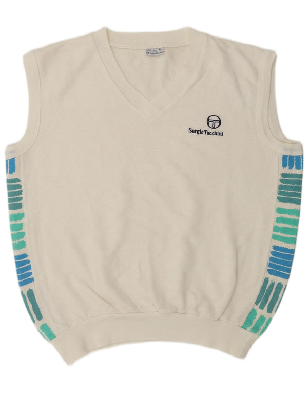 Sergio Tacchini Gilet da uomo XL Bianco Colourblock acrilico