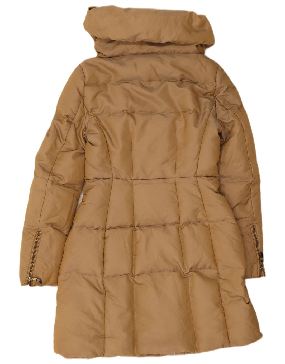 Cappotto imbottito da donna Zara UK 10 piccolo in nylon marrone