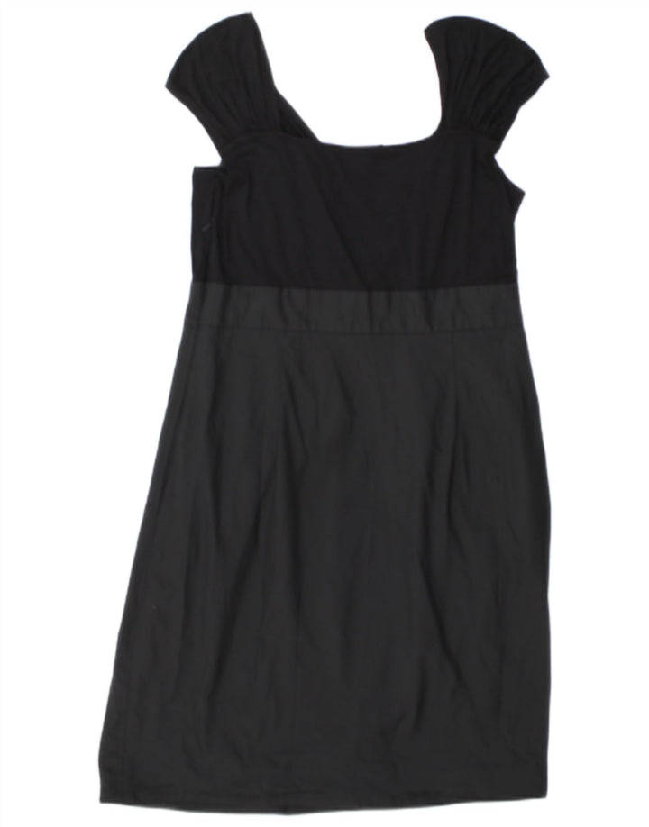 Abito a trapezio da donna Dkny US 14 XL in viscosa color block nero