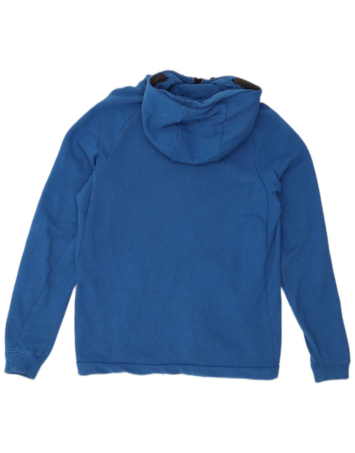 Maglione con cappuccio e zip da uomo NIKE in cotone blu medio