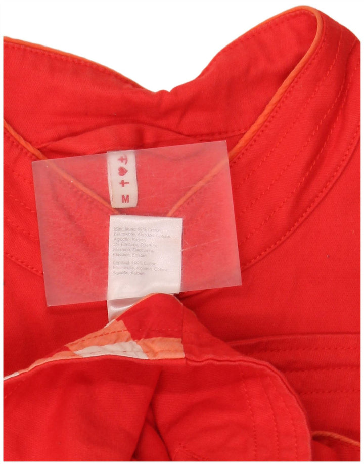Giacca blazer vintage da donna a 6 bottoni UK 12 cotone rosso medio