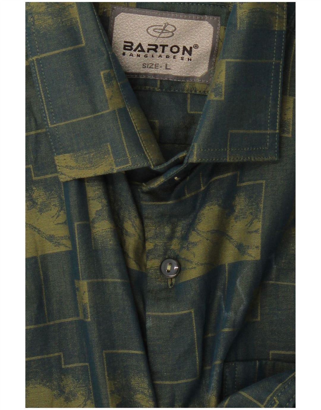 Camicia da uomo VINTAGE grande verde geometrica
