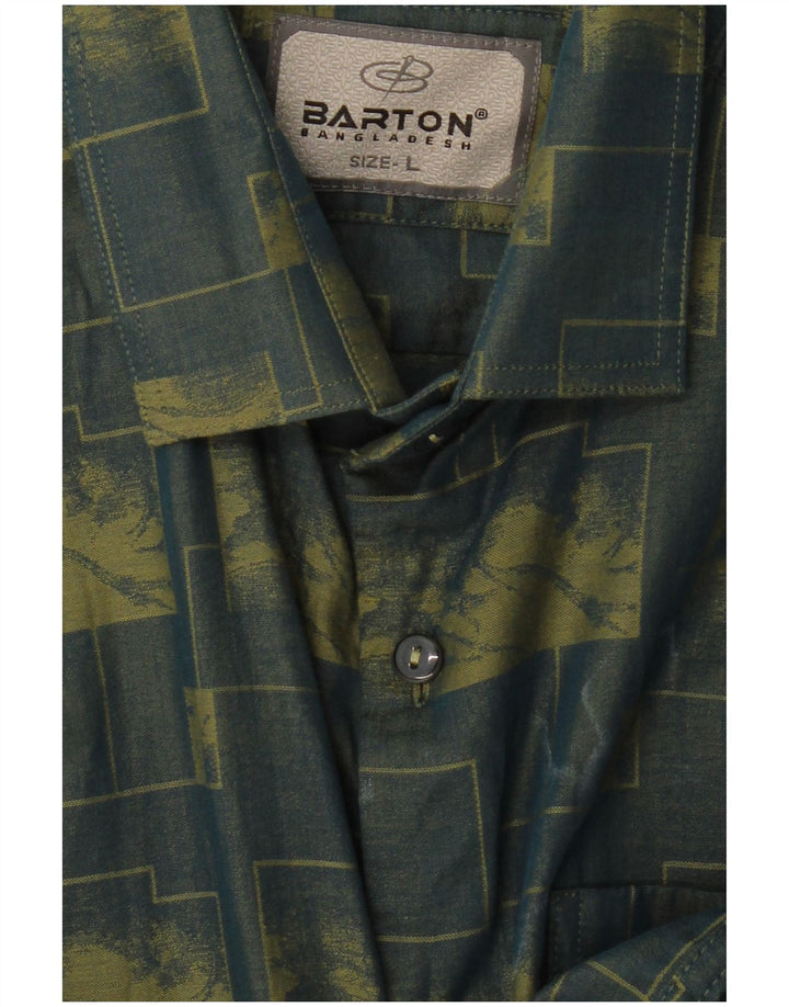 Camicia da uomo VINTAGE grande verde geometrica