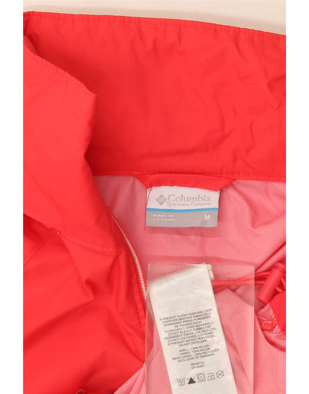 Giacca antipioggia da donna Columbia UK 14 nylon rosso medio
