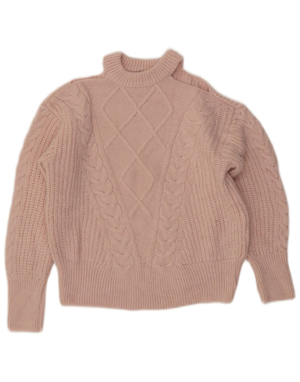 Maglione maglione girocollo da donna con spalle scoperte Lipsy UK 10 piccolo rosa