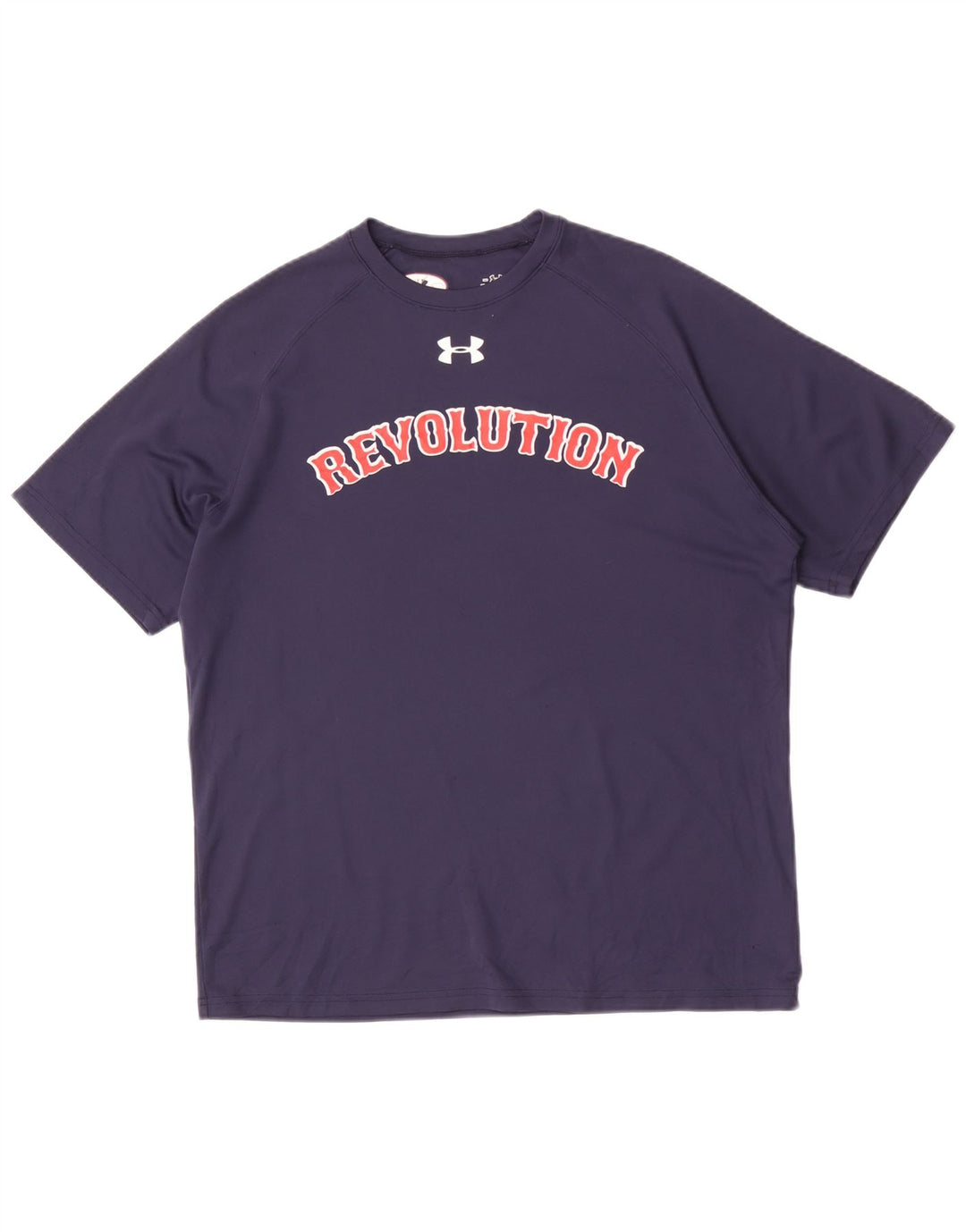 T-shirt grafica da uomo Under Armour Top medio in poliestere blu navy