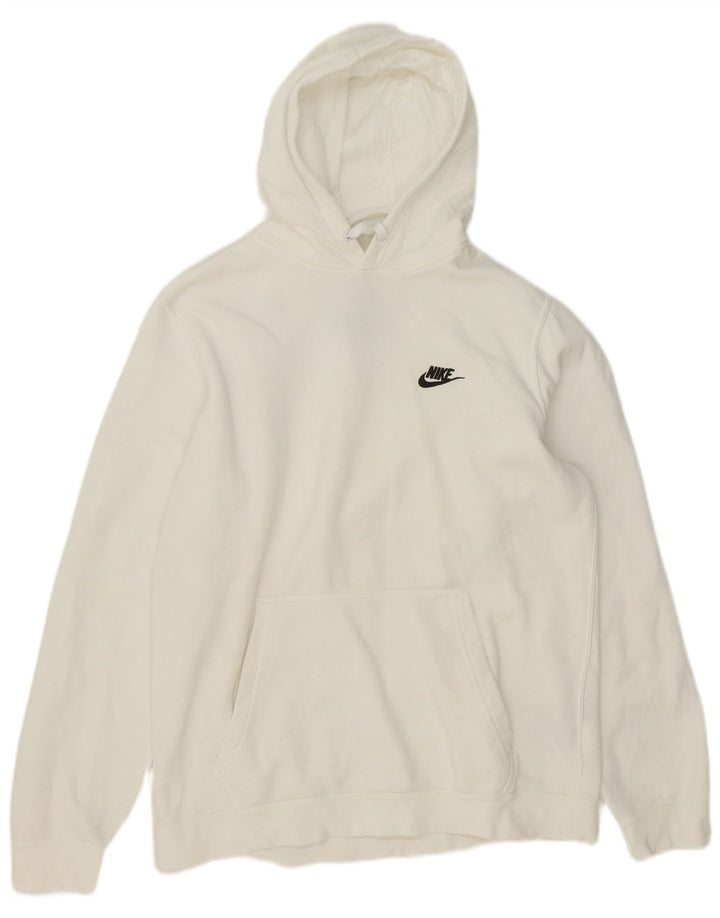 Felpa con cappuccio da uomo Nike Large in cotone bianco