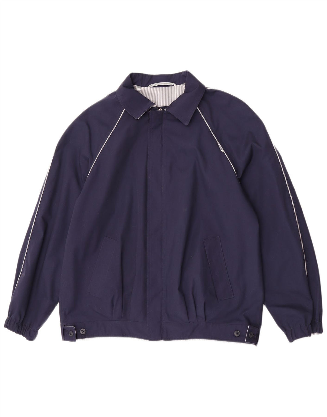 Giubbotto bomber reversibile vintage da donna EU 38 medio in poliestere blu navy