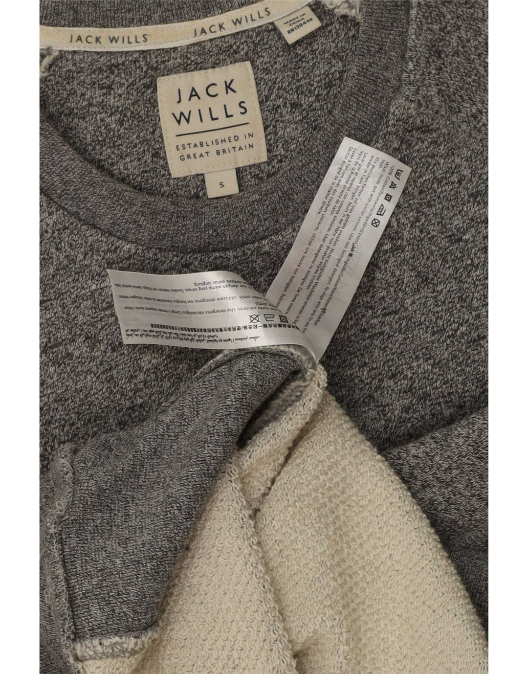 Felpa grafica da uomo Jack Wills Maglione piccolo cotone chiazzato grigio