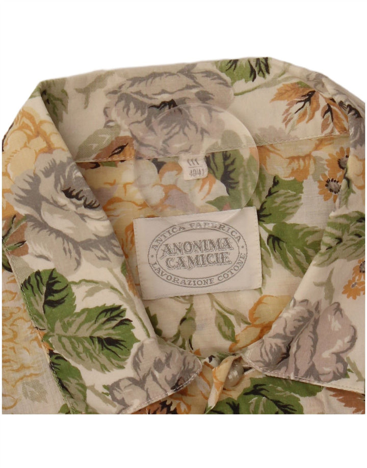 Camicia a maniche corte da uomo Anonima Camicie taglia 40/41 Beige medio floreale