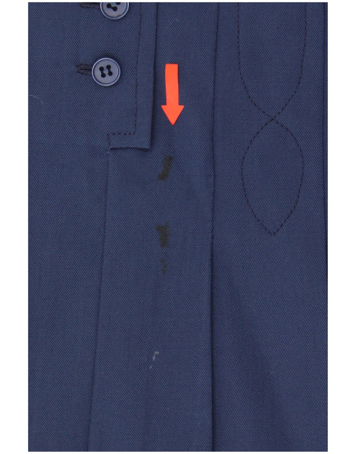 Minigonna a pieghe vintage da donna W30 blu navy medio