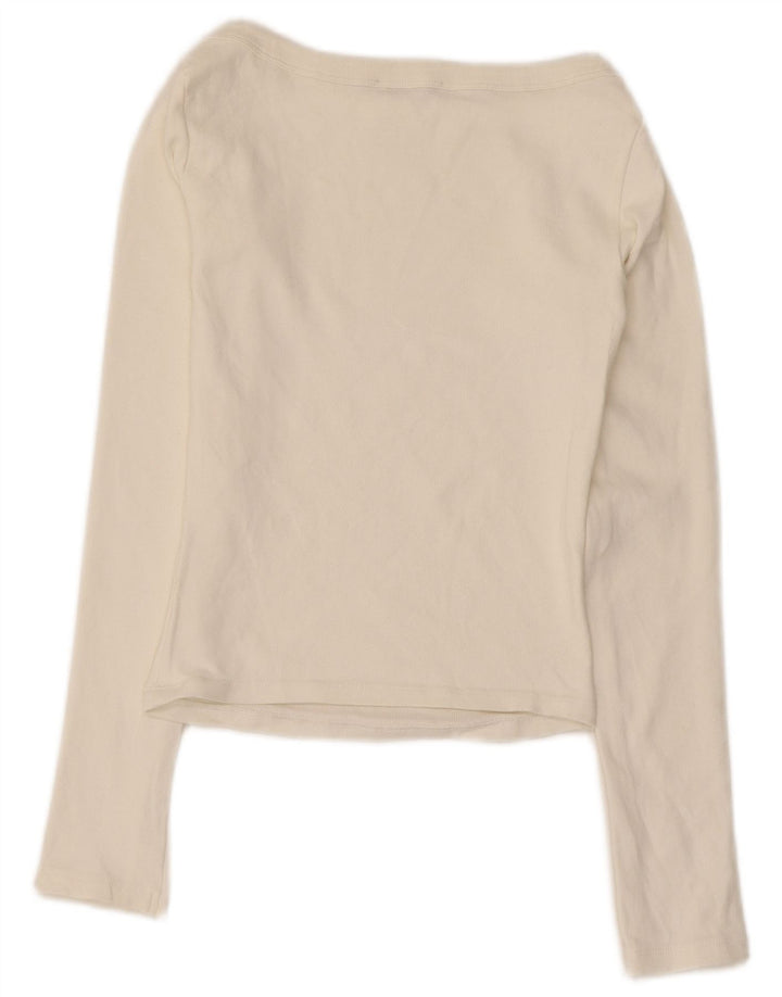 Top corto da donna Zara a maniche lunghe UK 12 medio bianco sporco