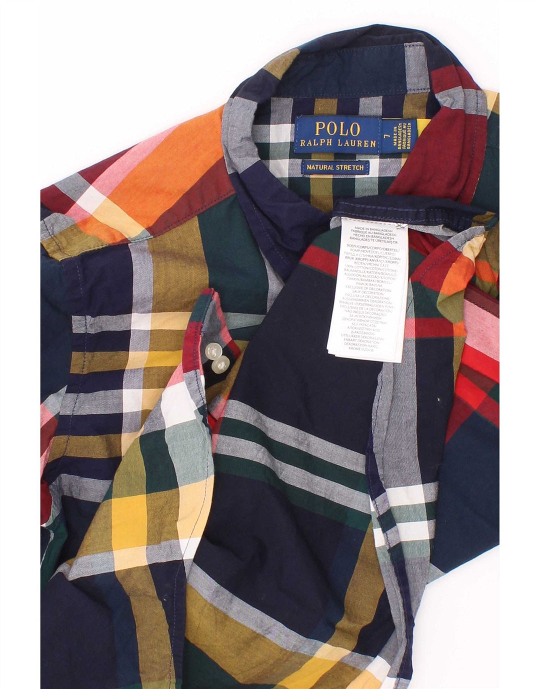 Polo Ralph Lauren Camicia da bambino 6-7 anni in cotone a quadri multicolore