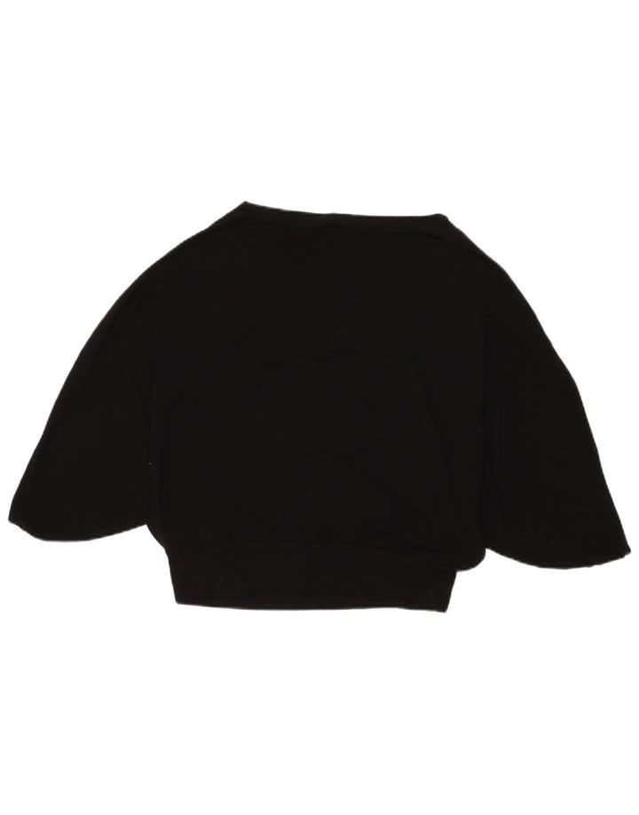Liu Jo Top da donna con grafica a pipistrello manica 3/4 IT 40 piccolo in viscosa nera