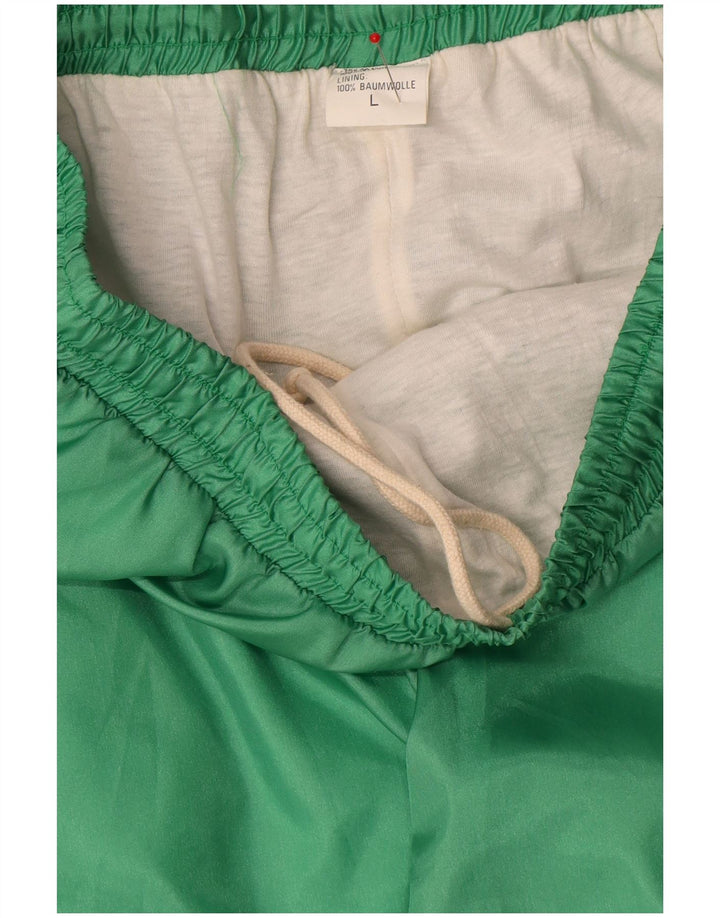Pantaloni da tuta da uomo vintage da jogging grandi in nylon verde