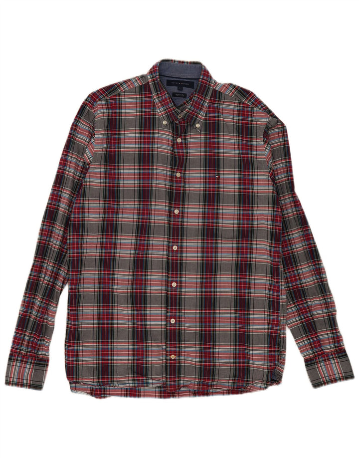 TOMMY HILFIGER Mens Regular Fit Shirt Large Multicoloured Check Cotton