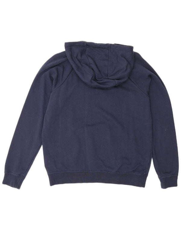 NIKE Mens Hoodie Jumper Small Navy Blue Cotton