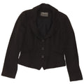 Giacca blazer a 3 bottoni corta da donna All Saints UK 12 cotone nero medio
