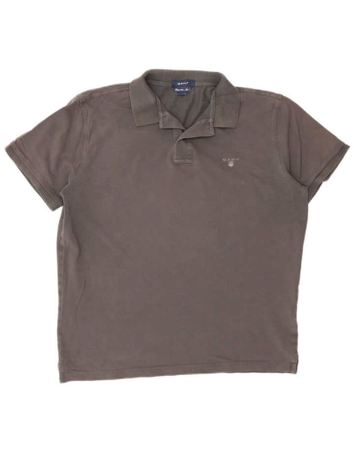 Polo Gant da uomo vestibilità regolare, taglia grande, in cotone grigio