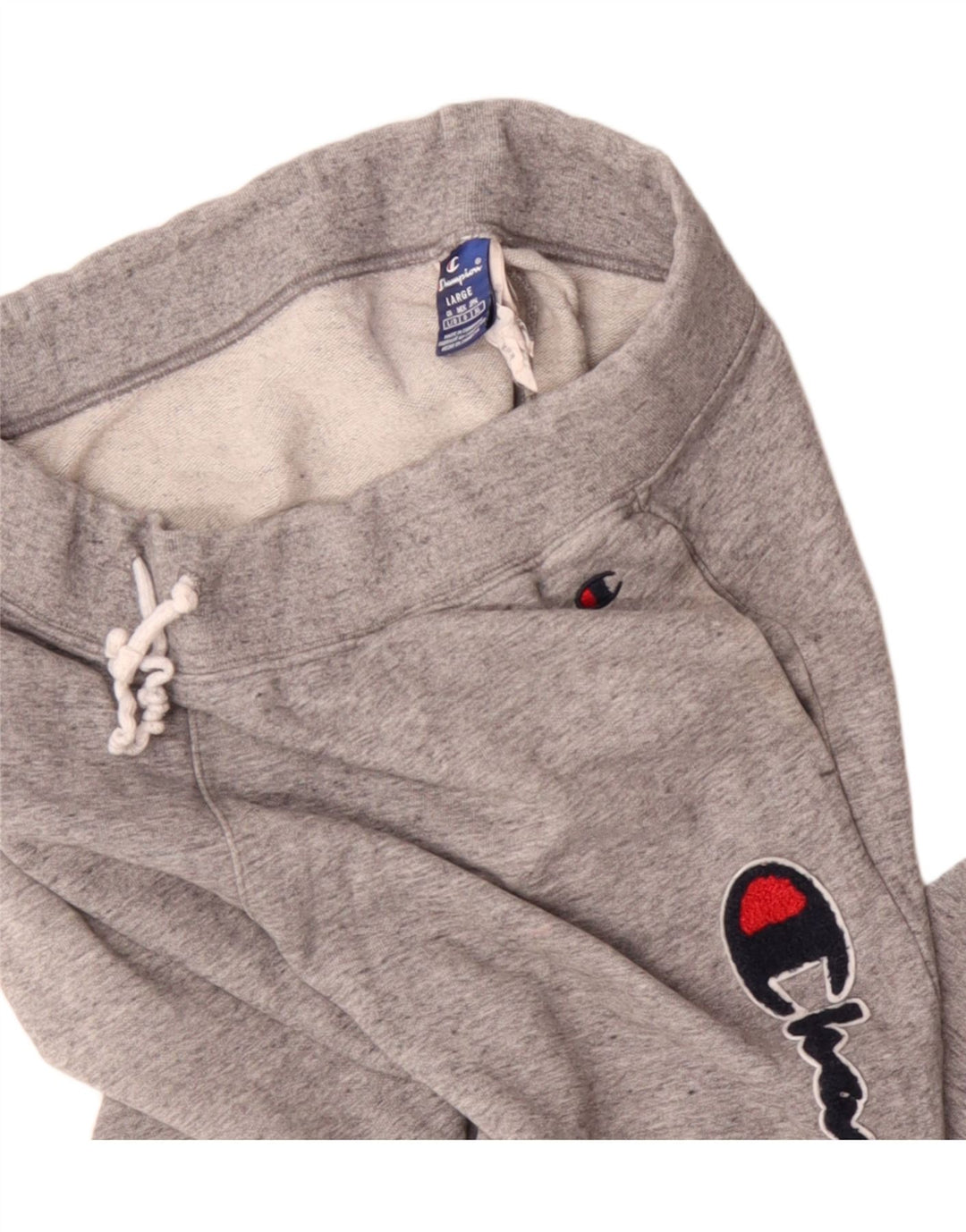 Pantaloni da tuta con grafica da uomo Champion, pantaloni da jogging, grandi, in cotone grigio screziato