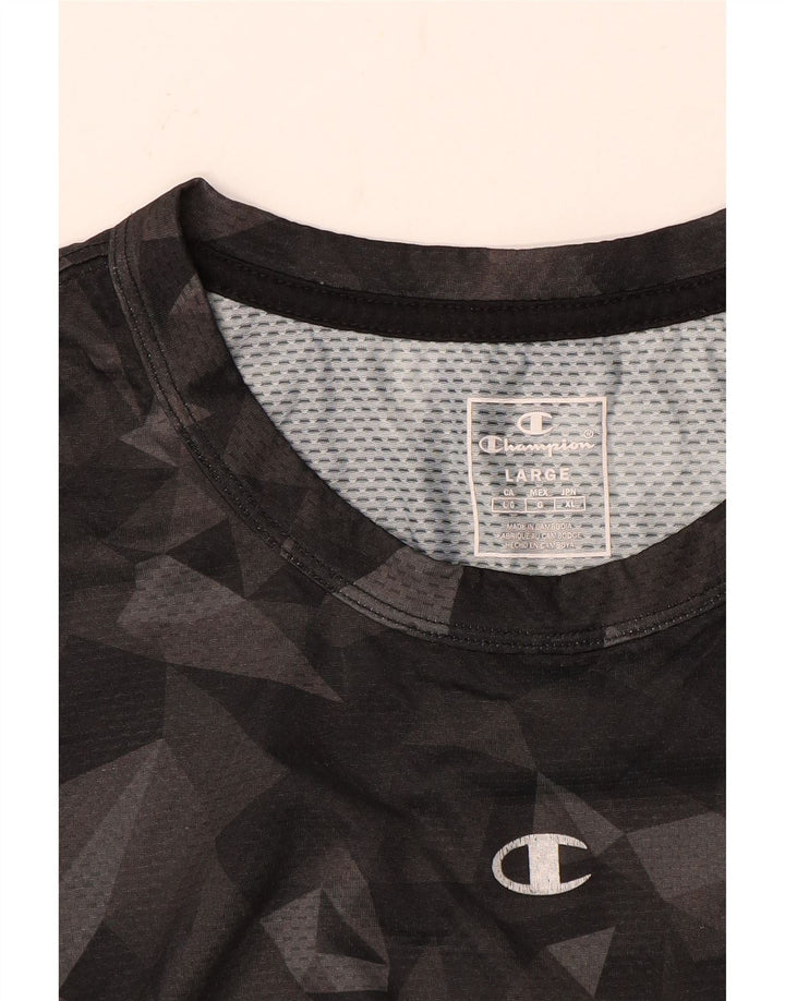 T-shirt da uomo Champion Top grande nera geometrica