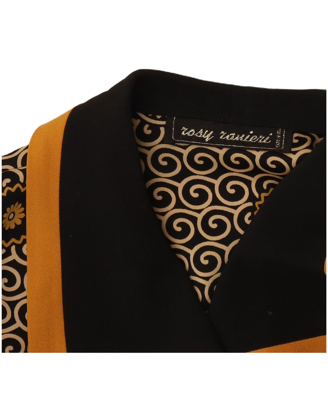 Giacca blazer vintage da donna a 3 bottoni corta UK 8 piccolo floreale nero