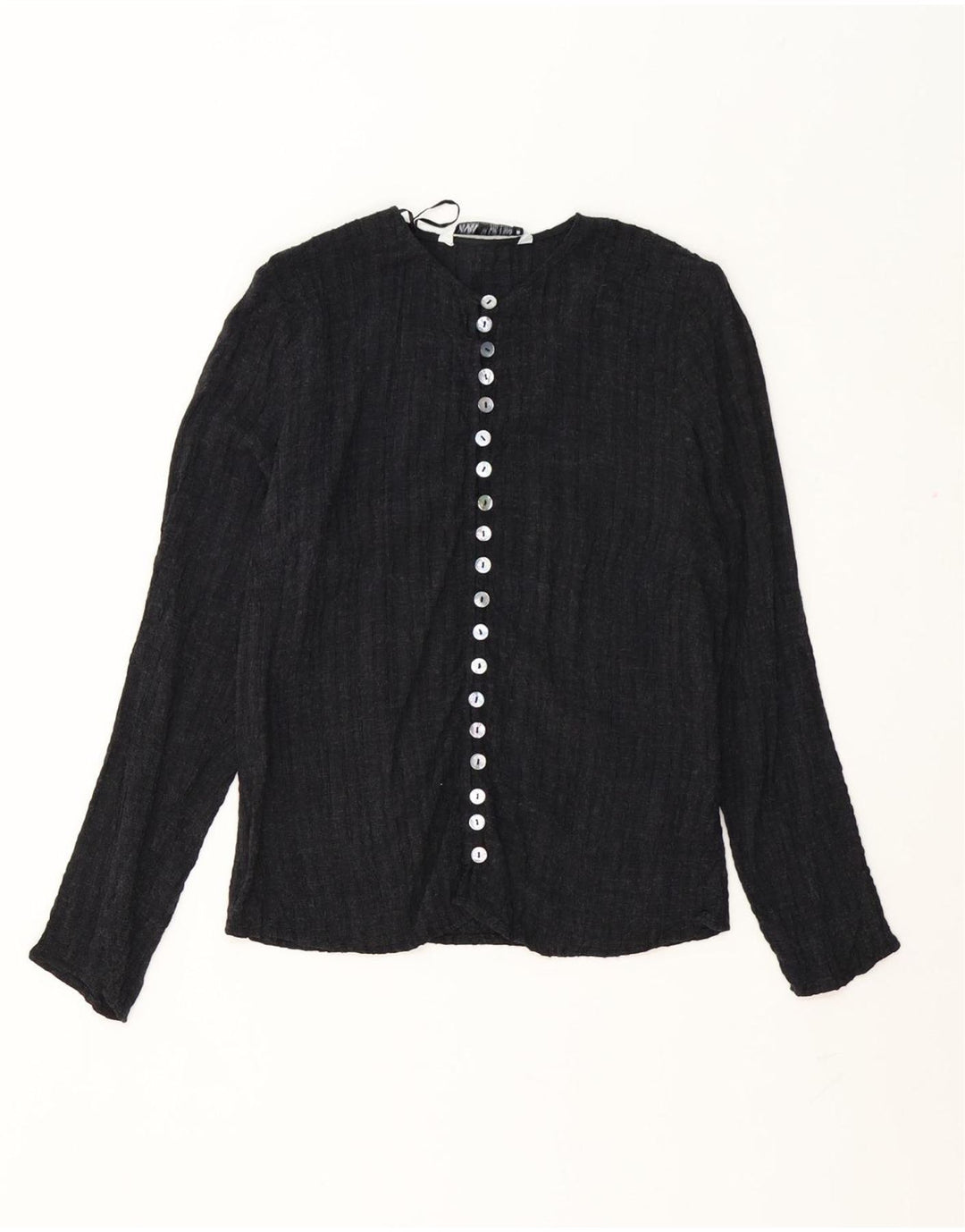 Camicia Zara da donna camicetta UK 10 piccola viscosa grigia