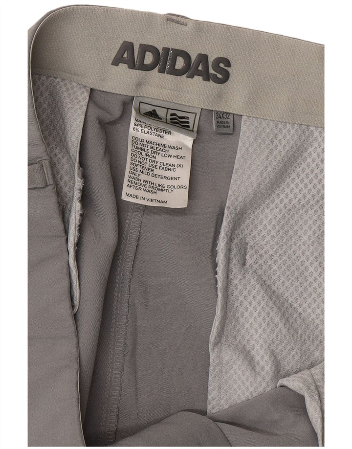 ADIDAS Mens Straight Chino Trousers W34 L29 Grey