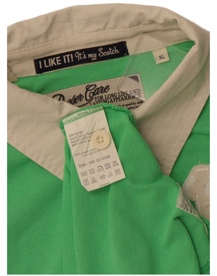 Polo da rugby grafica da uomo SCOTCH & SODA XL in cotone verde