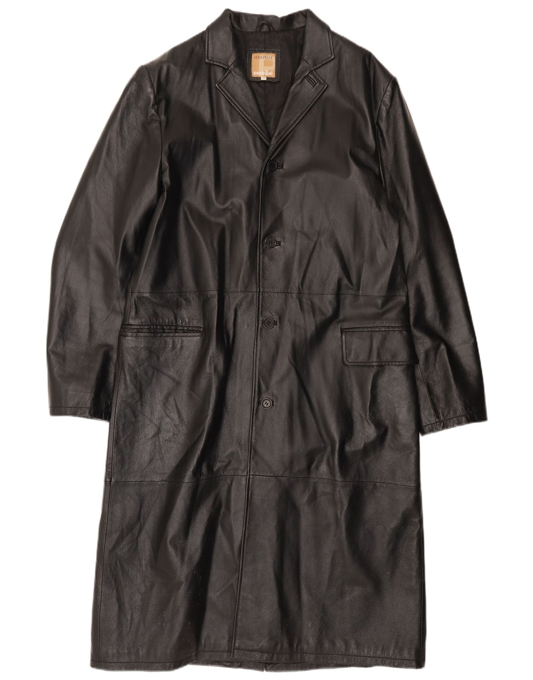 CONBIPEL Cappotto in Pelle Uomo IT 52 Large in Pelle Nera